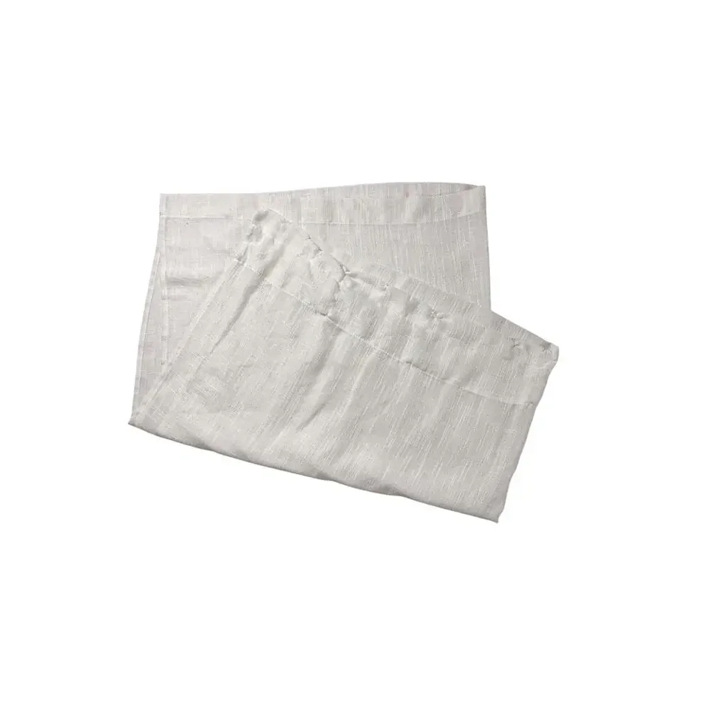 Set of 4 Vintage Linen Look Curtains Drapes Panels Solid White 38 Short